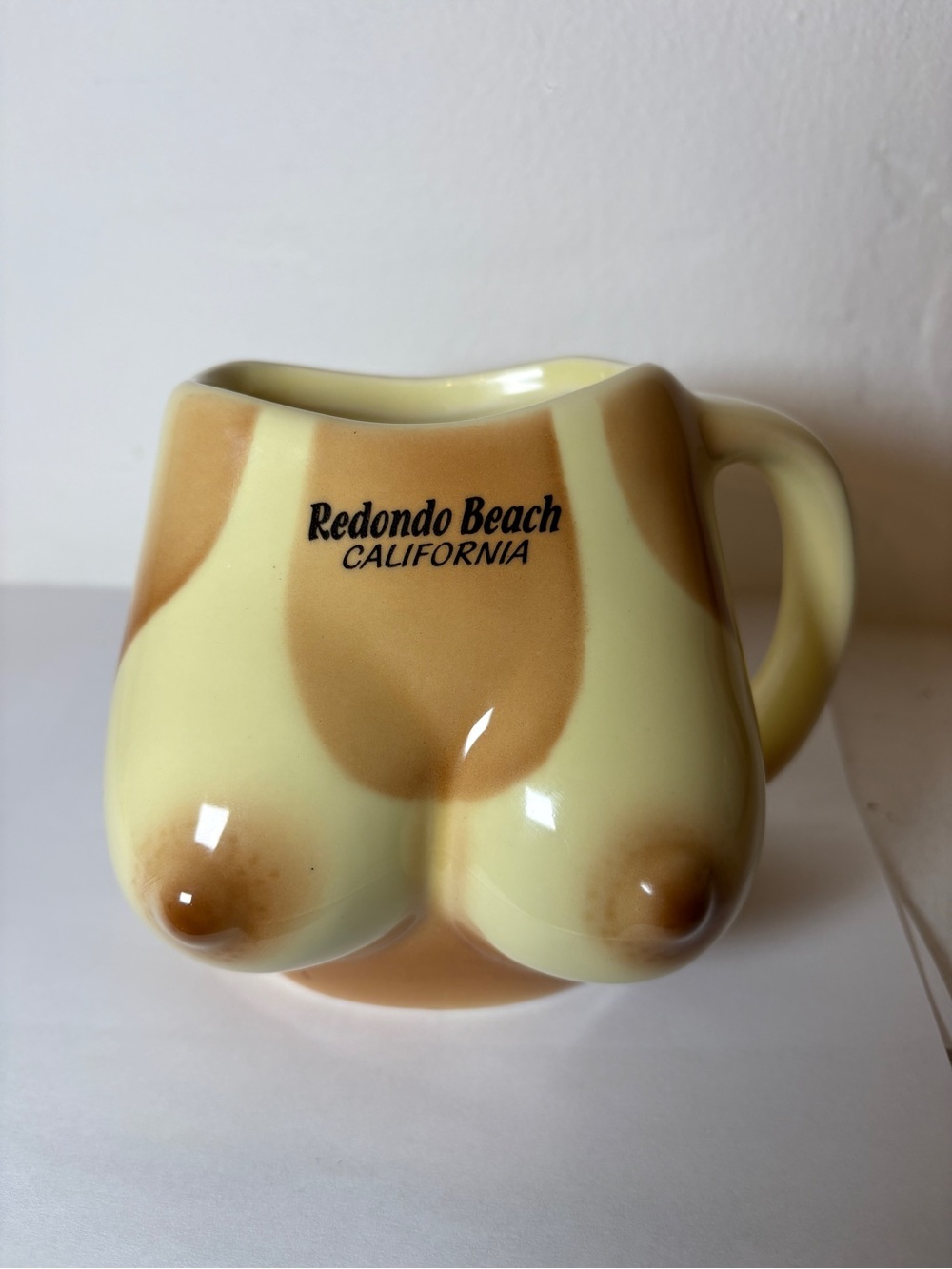 Vintage Novelty Boobies Boobs Tan Line Risque Mug Cup Souvenir REDONDO BEACH